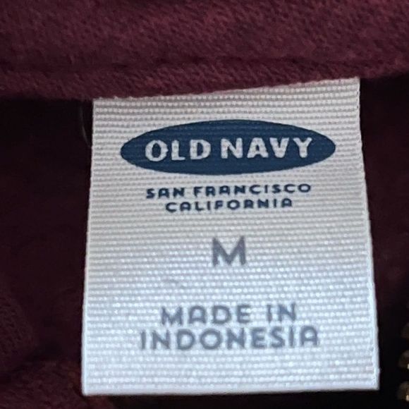 OLD NAVY Womens Fleece Hoodie Sz M Medium Full Zip Maroon Burgundy Plum Heather - Picture 3 of 4